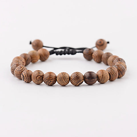 Image of 8mm New Natural Wood Beads Bracelets Men Black Ethinc Meditation