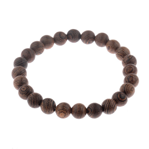 Image of 8mm New Natural Wood Beads Bracelets Men Black Ethinc Meditation