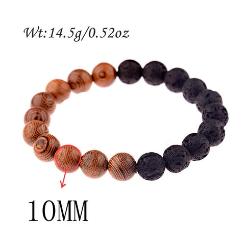 Image of 8mm New Natural Wood Beads Bracelets Men Black Ethinc Meditation