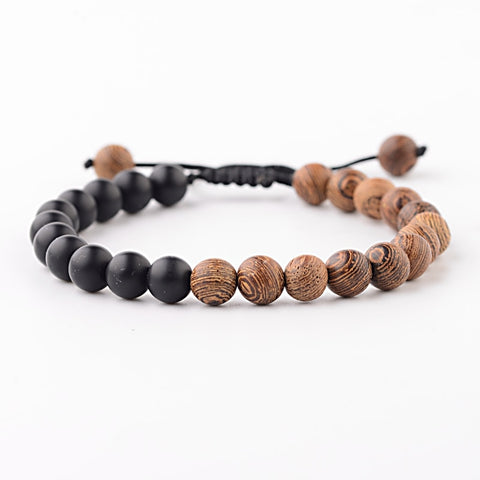 Image of 8mm New Natural Wood Beads Bracelets Men Black Ethinc Meditation