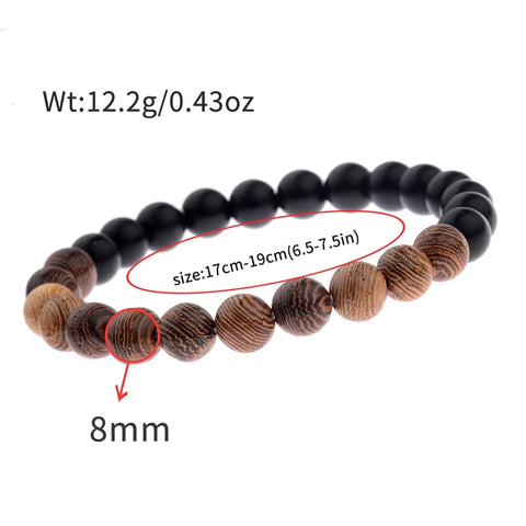 Image of 8mm New Natural Wood Beads Bracelets Men Black Ethinc Meditation