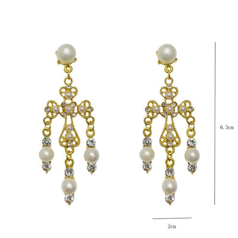 Image of Baroque Big Cross Earrings For Women Pearl