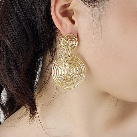 Image of Big Earrings Vintage Unique Heart