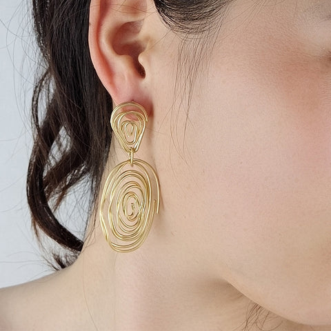 Image of Big Earrings Vintage Unique Heart