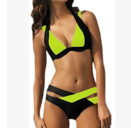 Image of Color Split Swimsuit for Bikini Ladies, European and American Style