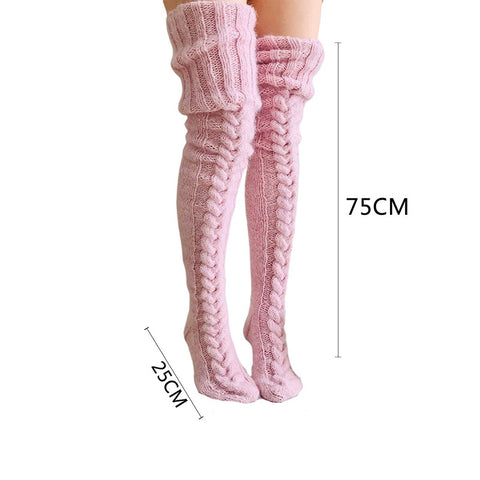 Image of Knitted socks over the knee lengthened stockings