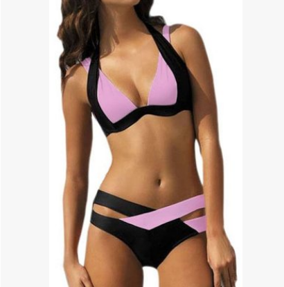 Image of Color Split Swimsuit for Bikini Ladies, European and American Style
