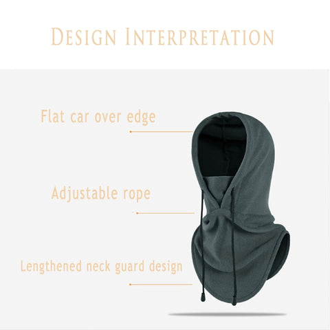Image of One-Piece Windproof Caps Cold-Proof Ski Caps Fieece
