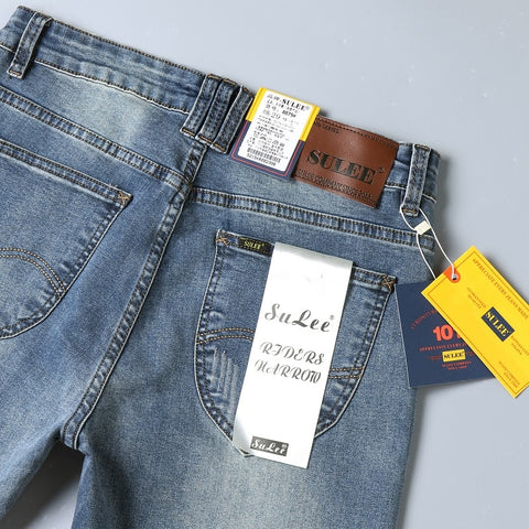 Image of Slim Fit Spring Men Casual Elastic Straight Denim