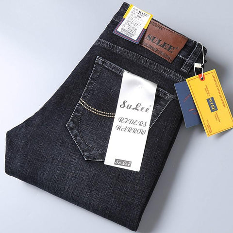 Image of Slim Fit Spring Men Casual Elastic Straight Denim
