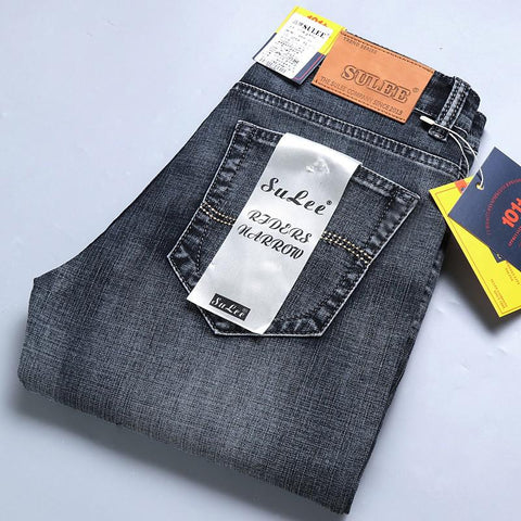 Image of Slim Fit Spring Men Casual Elastic Straight Denim