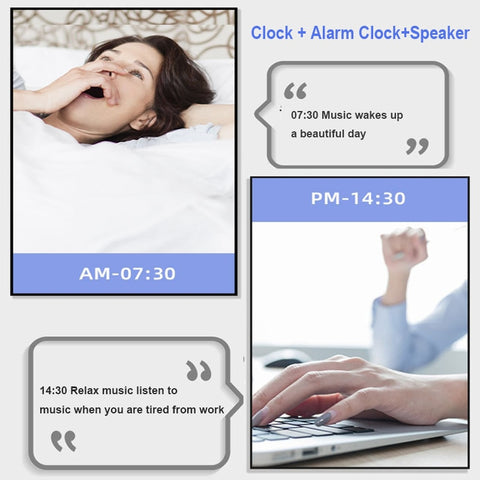 Image of Mini Bluetooth Speaker LED Display Alarm Clock