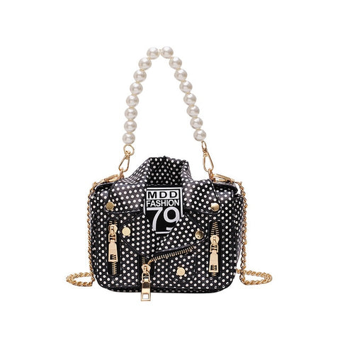 Image of Lady Shoulder Bag Pearl Handle Chain
