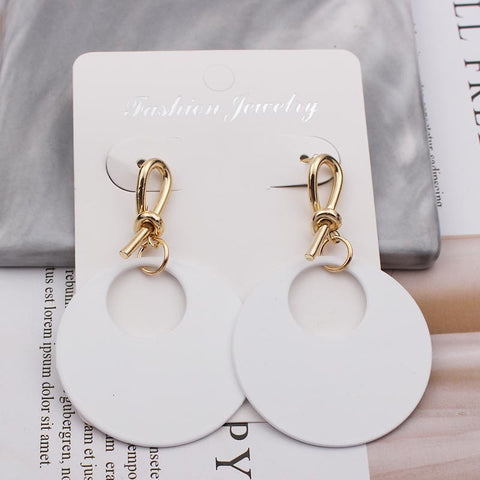Image of Round Drop Dangle Earrings