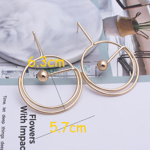 Image of Round Drop Dangle Earrings