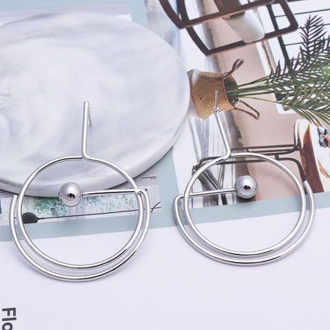 Image of Round Drop Dangle Earrings