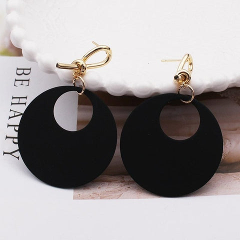 Image of Round Drop Dangle Earrings
