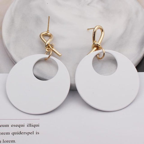 Image of Round Drop Dangle Earrings