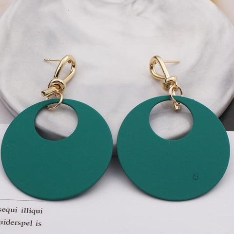 Image of Round Drop Dangle Earrings