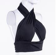 Image of Women Strappy Cross Over Front Cut Out Halter Neck Sleeveless Backless Crop Top Bandage Vest Summer Sexy Tops Woman Clothes S-XL