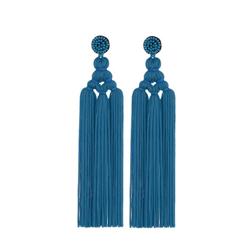 Image of Thread Long Dangle Drop Earrings