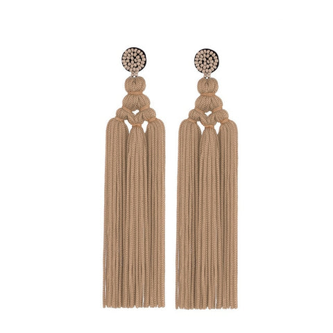 Image of Thread Long Dangle Drop Earrings
