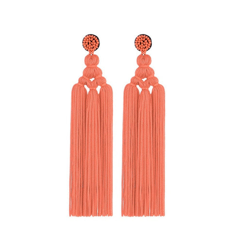 Image of Thread Long Dangle Drop Earrings