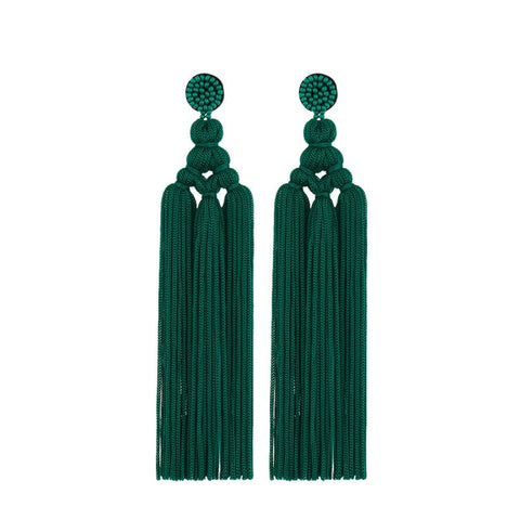 Image of Thread Long Dangle Drop Earrings