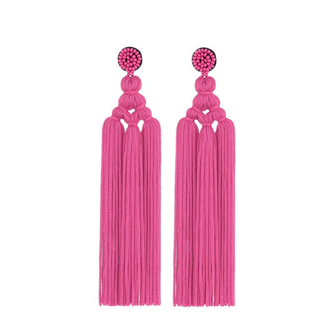 Image of Thread Long Dangle Drop Earrings