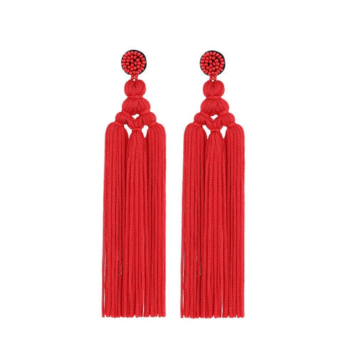 Image of Thread Long Dangle Drop Earrings