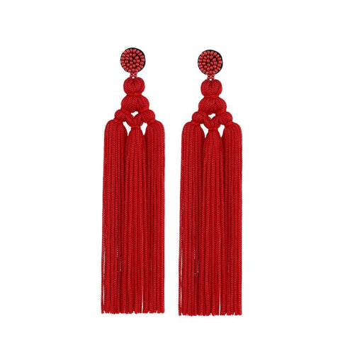 Image of Thread Long Dangle Drop Earrings
