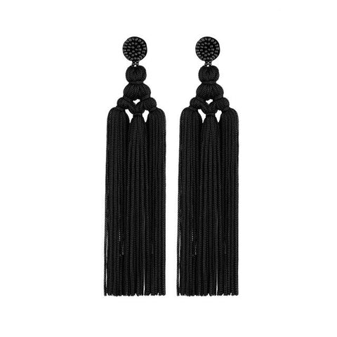 Image of Thread Long Dangle Drop Earrings