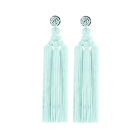 Image of Thread Long Dangle Drop Earrings