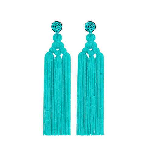 Image of Thread Long Dangle Drop Earrings