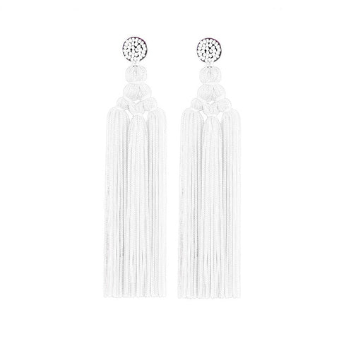 Image of Thread Long Dangle Drop Earrings