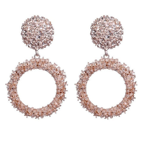 Image of Big Earrings Exaggerated Matte Stud Earrings For Women Metal Earing Gold Silver Color Black Yellow Red Earings