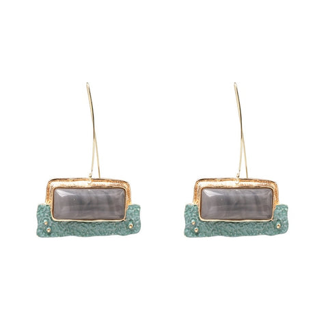 Image of Brand long tassel leaves earrings metal dangle