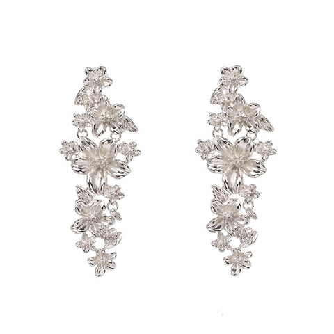 Image of Brand long tassel leaves earrings metal dangle