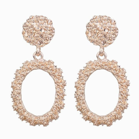 Image of Big Earrings Exaggerated Matte Stud Earrings For Women Metal Earing Gold Silver Color Black Yellow Red Earings