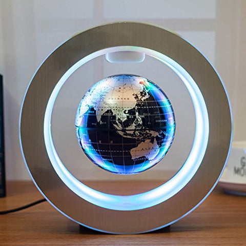 Image of Round LED World Map Floating Globe Magnetic