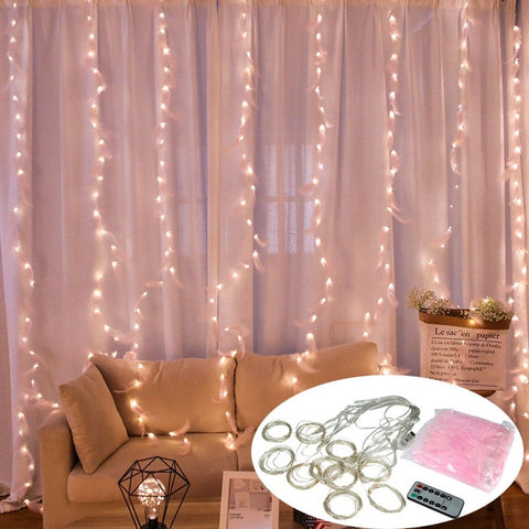Image of 3M LED Curtain String Lights Led Decoration Light Remote Control