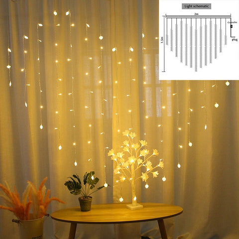 Image of 3M LED Curtain String Lights Led Decoration Light Remote Control