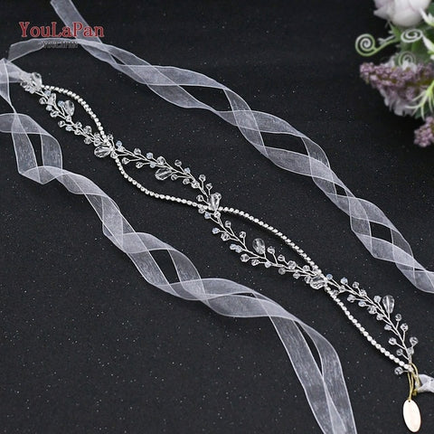 Image of Bride Crystal Pearls Women Tiara Bridal Headpieces Hair Jewelry Accessories