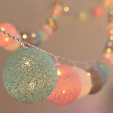 Image of 2.2M 20 LED Cotton Ball Lights Decorations