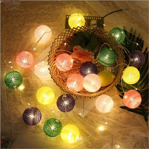 Image of 2.2M 20 LED Cotton Ball Lights Decorations