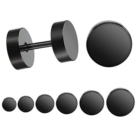 Image of Black Unisex Stud Earring Barbell