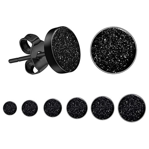 Image of Black Unisex Stud Earring Barbell