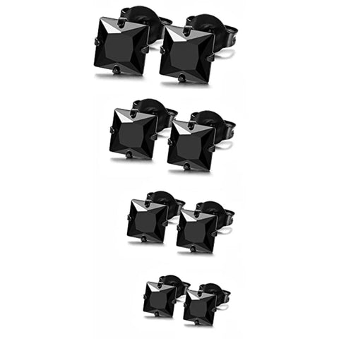 Image of Black Unisex Stud Earring Barbell