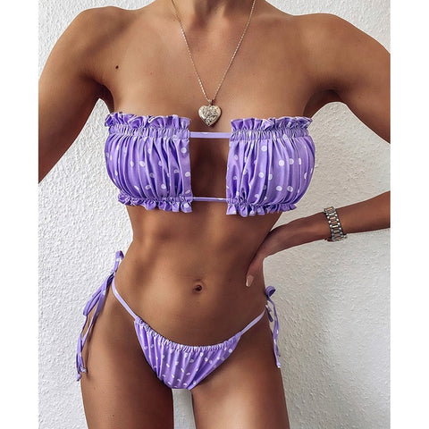 Image of Swimsuit Mini Thong Bikini Set