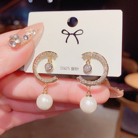 Image of Oversized White Pearl Drop Earrings